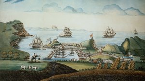 منظر لإلفراكومب ، ديفون ، 1842 (قلم ومرحاض) (زوج من 72971) بواسطة جي والترز